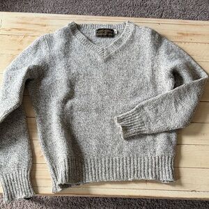 Vintage Eddie Bauer Heather Gray V-Neck Sweater